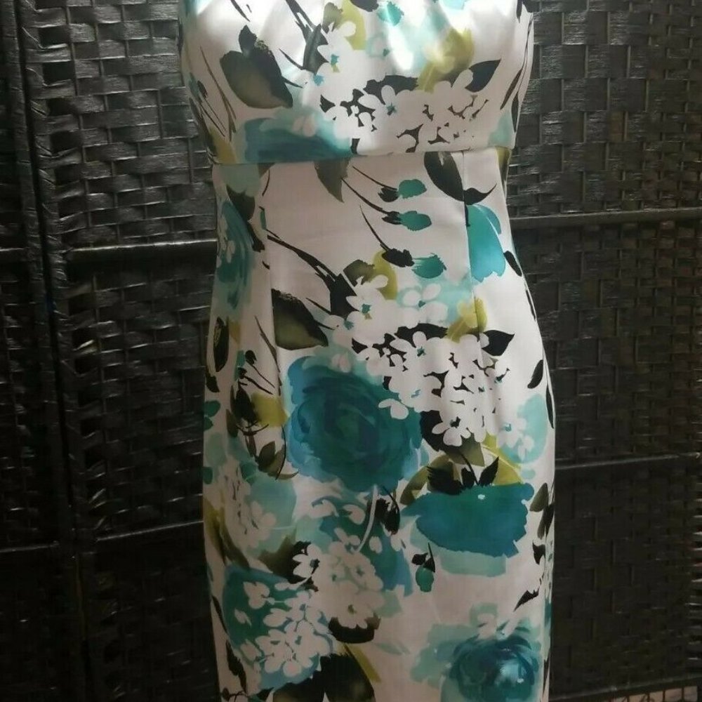 Annected Apparel Women's Dress Blue Green Floral S